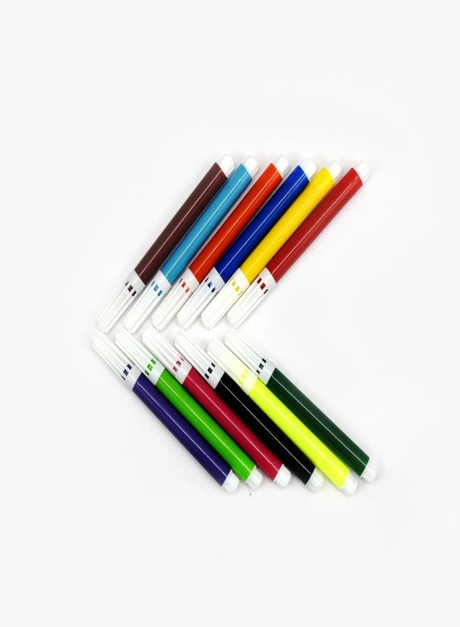 بولو أقلام تلوين مائية صغيرة من بولو - 12 لونًا زاهيًا لكل قلم، عبوة من 10 أقلام | حبر ناعم قابل للغسل | آمنة للأطفال، مثالية للمدرسة والفنون الإبداعية - Image 4